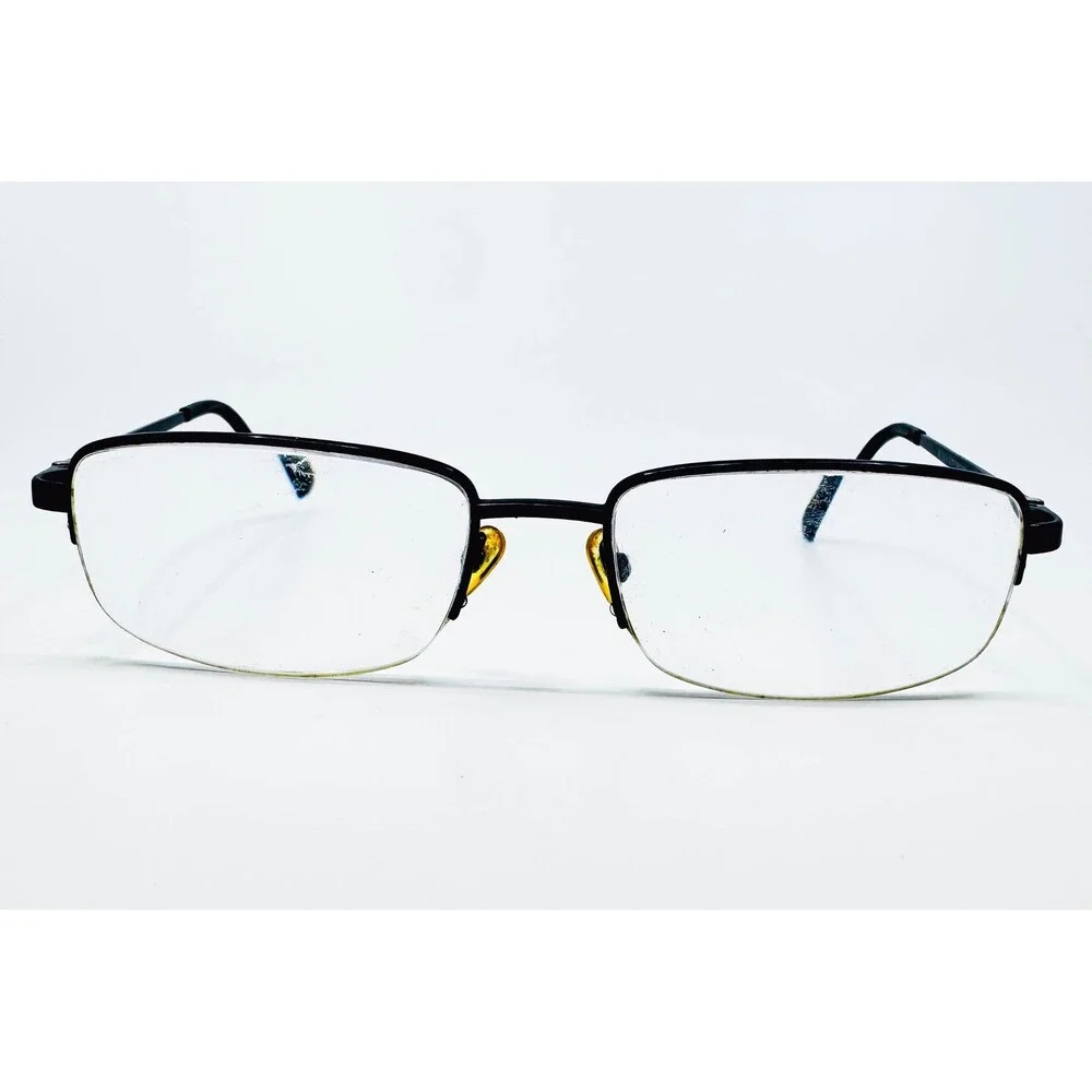 Bulova Eyeglasses Mens Black Titanium Durham Semi Rimless 54-18-140